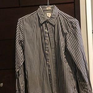J, Crew 2-Ply Cotton Navy Check Botton Down